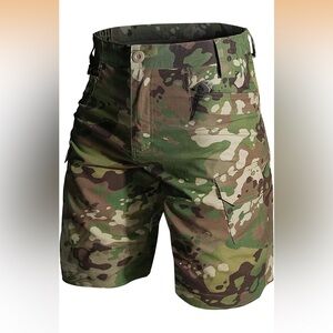 Jessie Kidden Tactical Stretch Outdoor Cargo Shorts Resistant Camo Camouflage 36